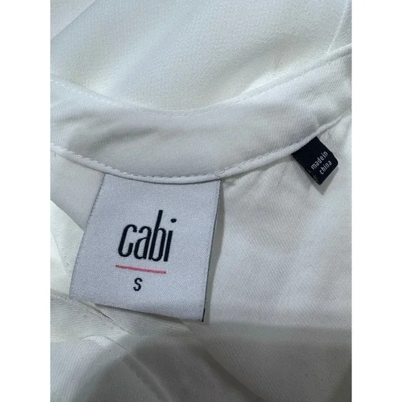 Cabi White Sleeveless Double Layer Blouse Pleated Front Women's S‎ - Picture 8 of 8